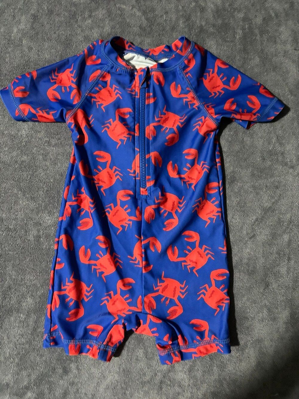 Old navy boys size 12 to 18 months one piece rashguard swim suit blue crabs